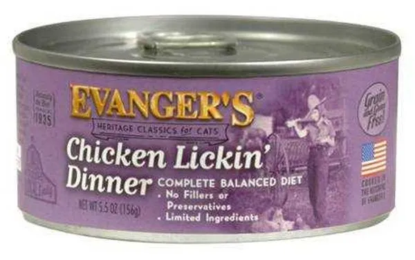 24/5.5 oz. Evanger's Chicken Lickin' Dinner For Cats - Treat